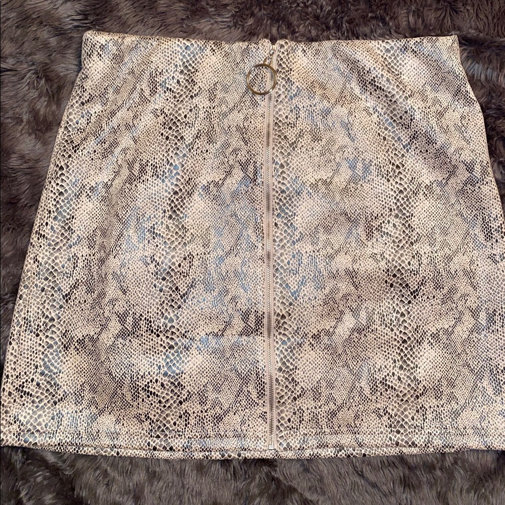 Faux Snake Print Skirt